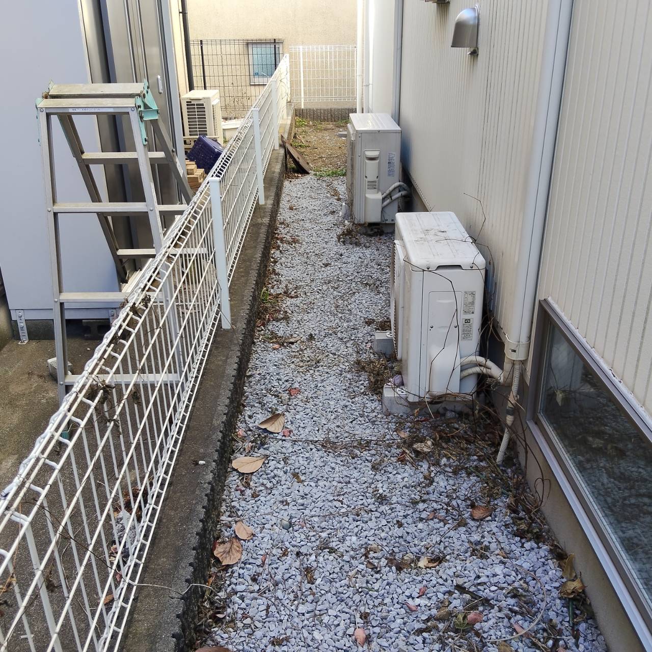 世田谷区大蔵の防草シート施工前